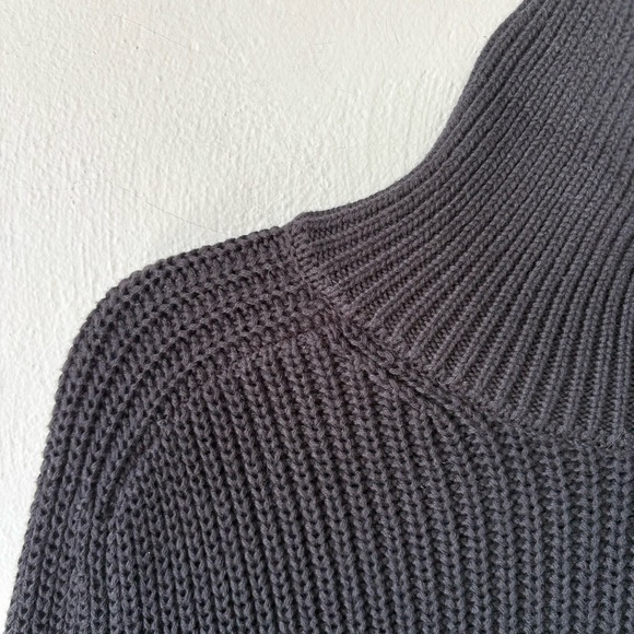 Zara Black Cotton Cable Knit Turtleneck Tunic Sweater - Picture 3 of 7